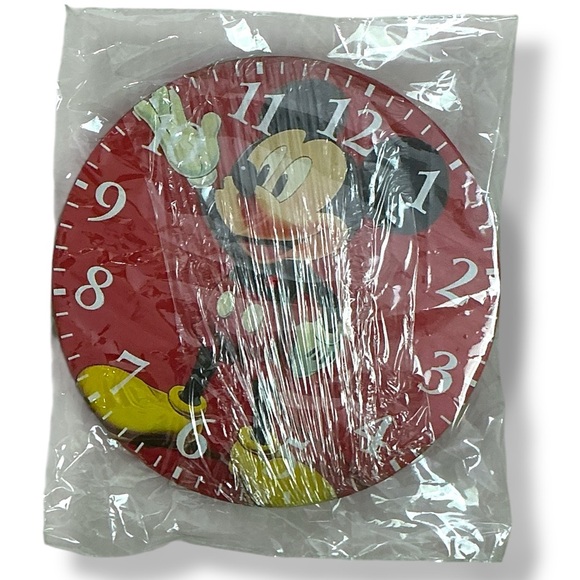 Mickey Mouse Wall Clock Red Yellow Analog Quartz Round Wall Decor 10” NEW - Picture 9 of 16